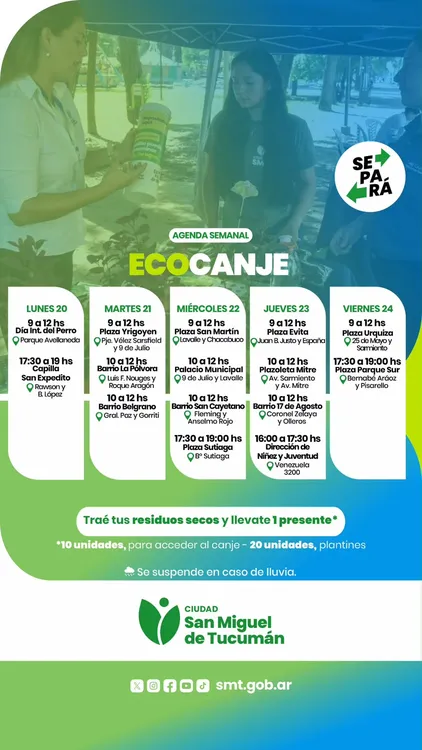 Eco canje semana del 20 de julio